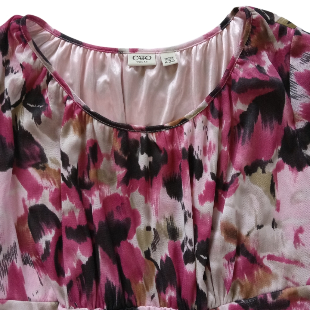 Women's CATO WOMAN MULTI-COLORED SHEER LINED TOP/BLOUSE SIZE 18-20W
